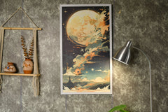 Moonlight Tall: Artisan Canvas Wall Decor for Home Ambiance - Additional View