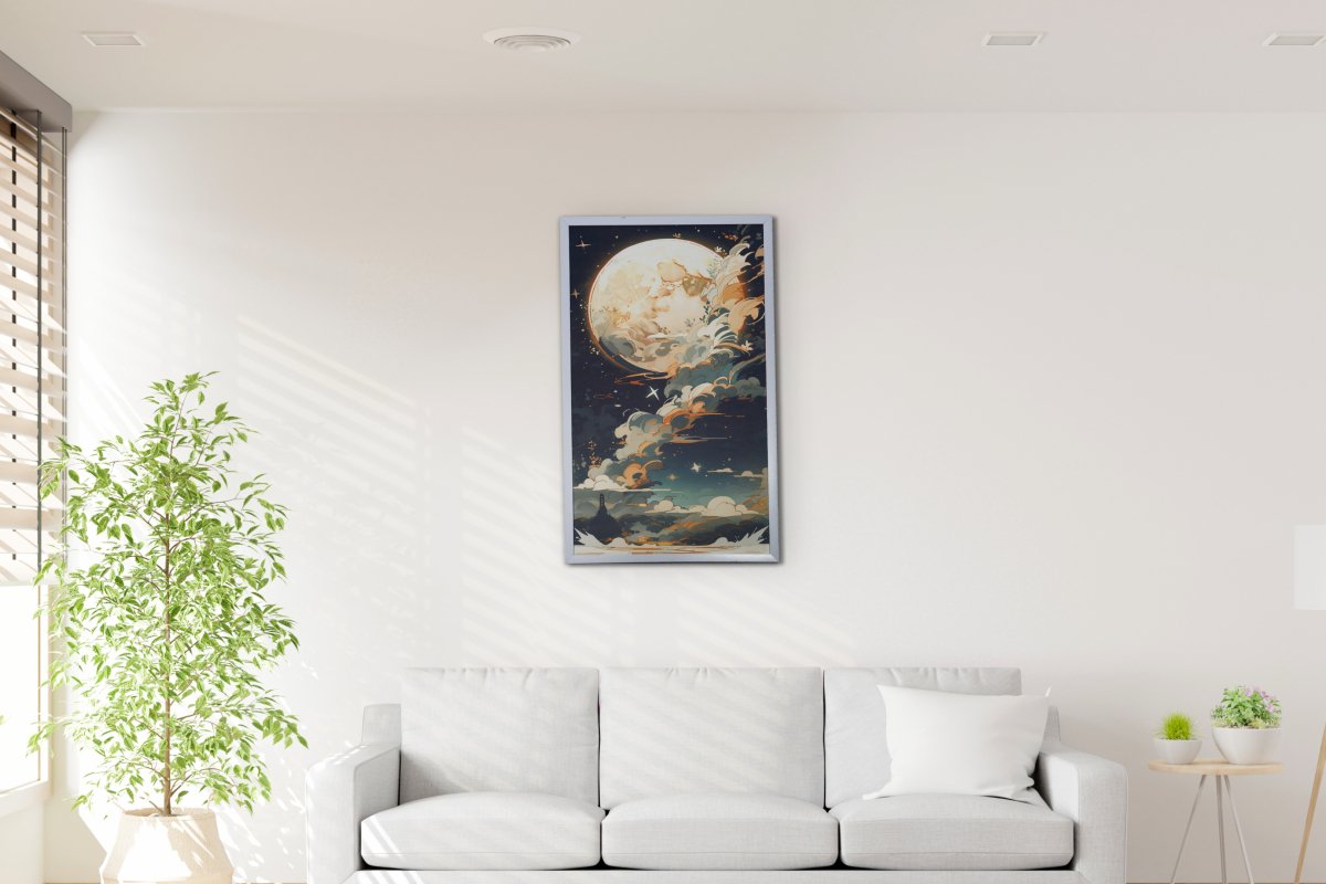 Moonlight Tall: Artisan Canvas Wall Decor for Home Ambiance