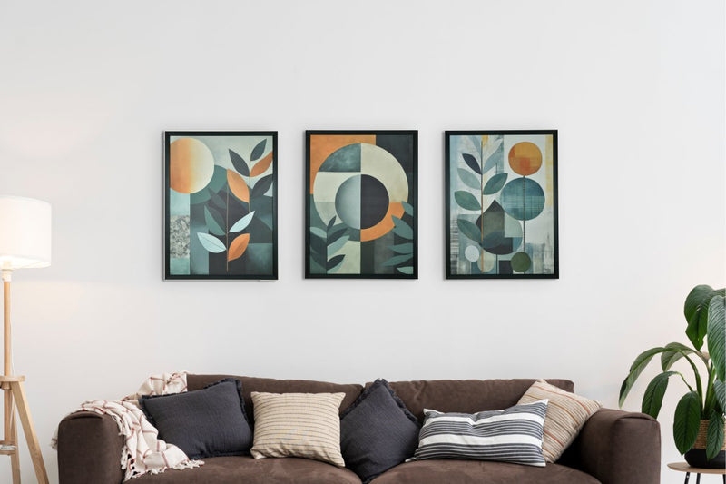 Sowpeace's Handcrafted Scandinavian Sphere Leaves Abstract Wall Art – Premium Canvas Prints for Contemporary Home Decor – view 1