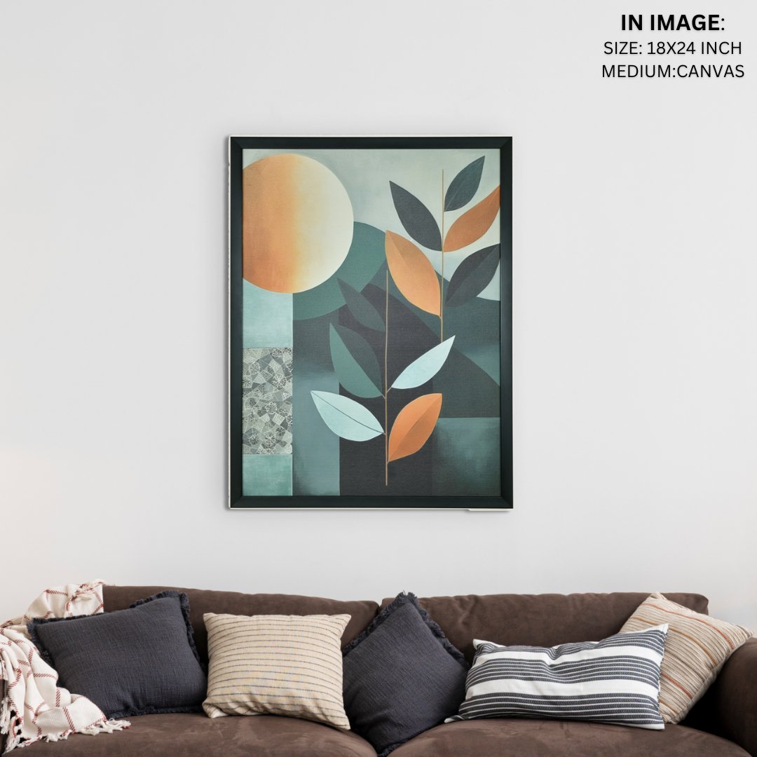 Sowpeace's Handcrafted Scandinavian Sphere Leaves Abstract Wall Art – Premium Canvas Prints for Contemporary Home Decor