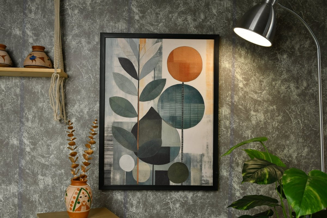 Chitran Scandinavian Sphere Leaves Abstract Wall Art -Wall painting-Chitran by sowpeace-Chitran Scandinavian Sphere Leaves Abstract Wall Art--Sowpeace