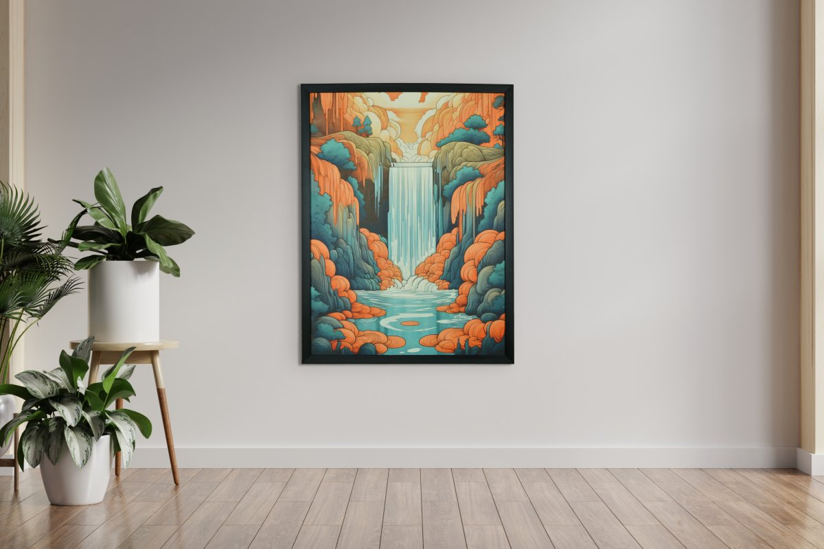 Terracotta Waterfall Canvas: Premium Home Decor Art Collection – Sowpeace