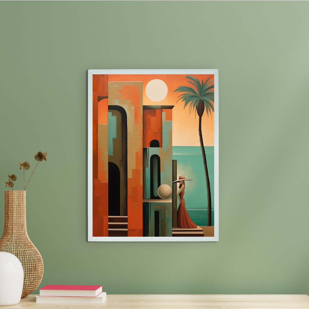 Sowpeace's Handcrafted Premium Boho Sunny Day Art with Frame – Indian-Inspired Canvas Print for Modern and Artistic Home Decor