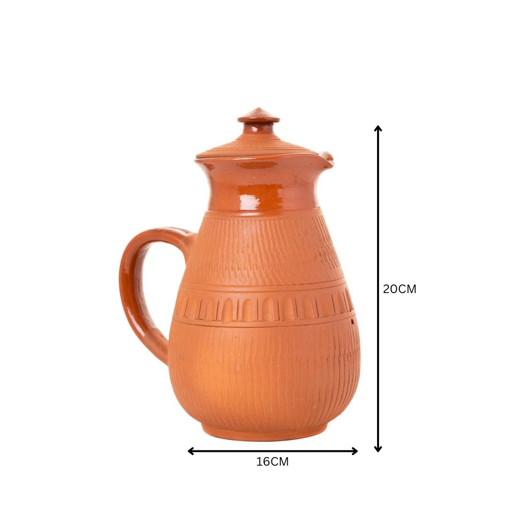 Terracotta Water Jug: Artisan Elegance for Home and Kitchen