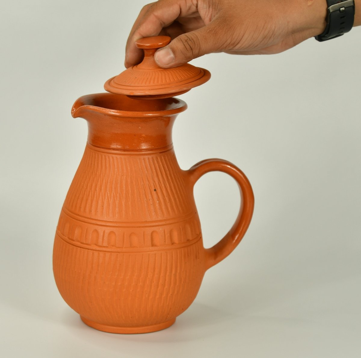 Terracotta Water Jug: Artisan Elegance for Home and Kitchen