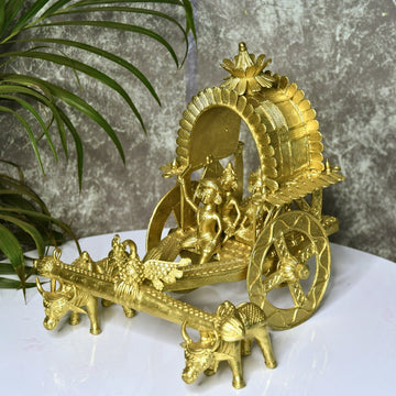 Large Dhokra Craft - Cow Cart Brass Decor --Sowpeace-Large Dhokra Craft - Cow Cart Brass Decor-Dok-DCCL-BR-TT-Sowpeace