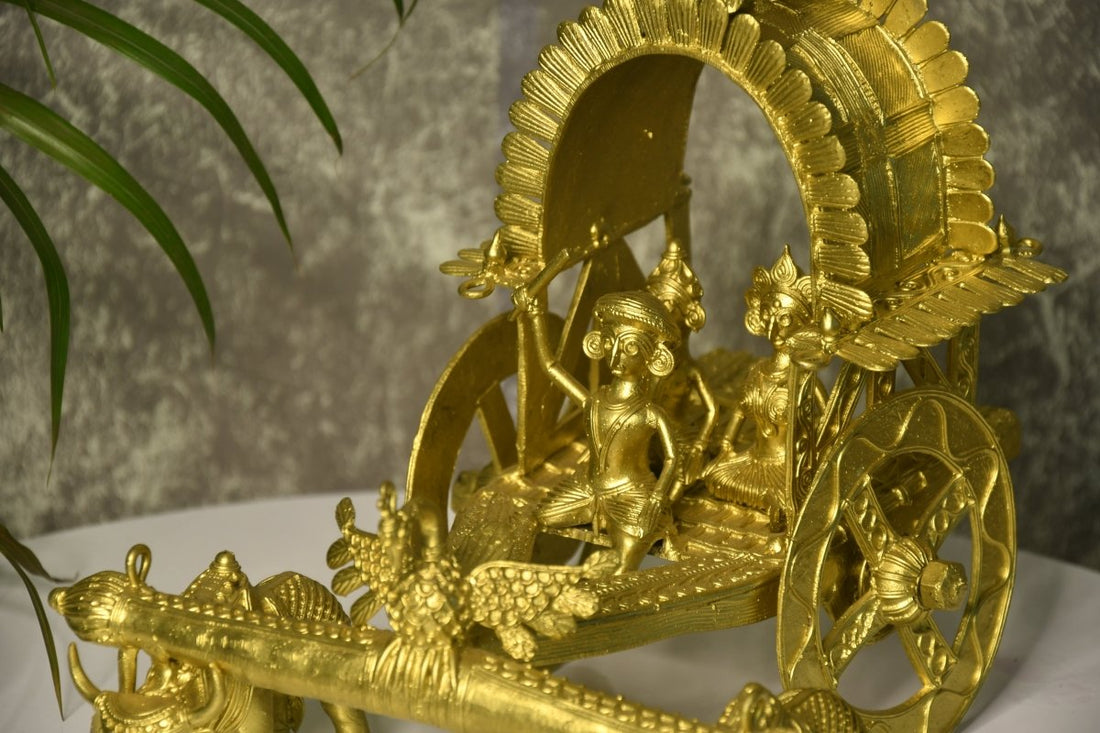 Large Dhokra Craft - Cow Cart Brass Decor --Sowpeace-Large Dhokra Craft - Cow Cart Brass Decor-Dok-DCCL-BR-TT-Sowpeace