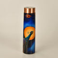 Lunar-themed bottle with peacock motif --Sowpeace-Lunar-themed bottle with peacock motif-Copp/Uten/Copp/CBPM-Sowpeace