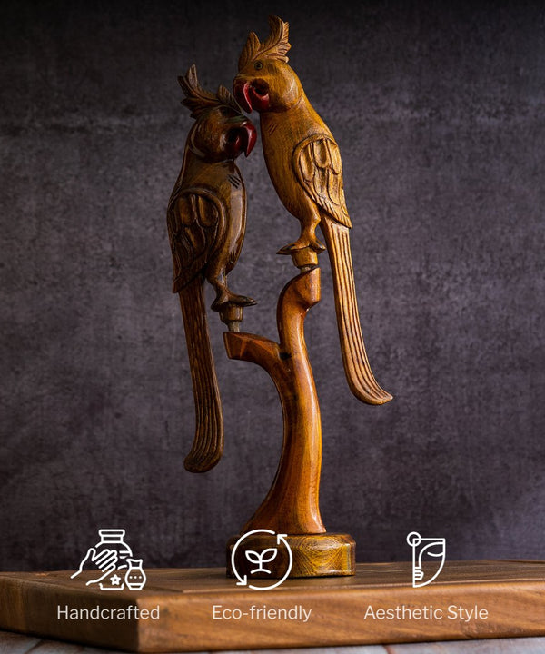 Sowpeace Wooden Parrot Set: Artisan Tabletop Decor — image 6
