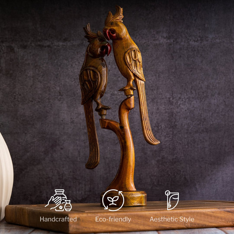 Sowpeace Wooden Parrot Set: Artisan Tabletop Decor – view 6