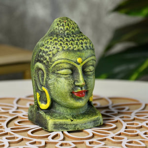 Meditating Buddha Head Terracotta Sculpture -terracotta tabletop-Sowpeace-Meditating Buddha Head Terracotta Sculpture-Terr-Terr-TT-TBHG-Sowpeace