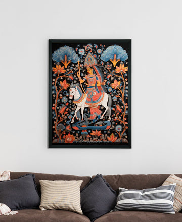 Find Your Inner Rider: Sowpeace Handcrafted Abstract Art – Premium Indian-Inspired Canvas Print for Modern Decor — alternate view