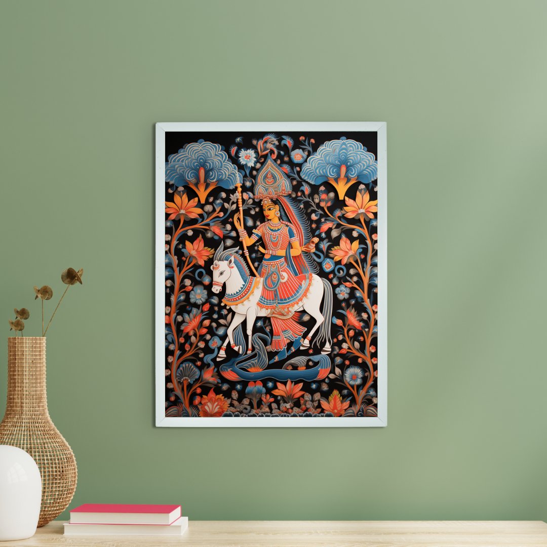 Find Your Inner Rider: Sowpeace Handcrafted Abstract Art – Premium Indian-Inspired Canvas Print for Modern Decor