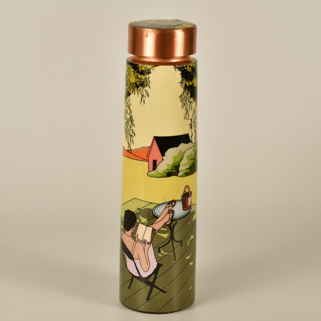 Sowpeace Copper Girl-in-Lawn Bottle: Artful Home & Kitchen Decor