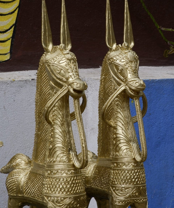 Dhokra Horses: Majestic Pair Tabletop Decor — image 2