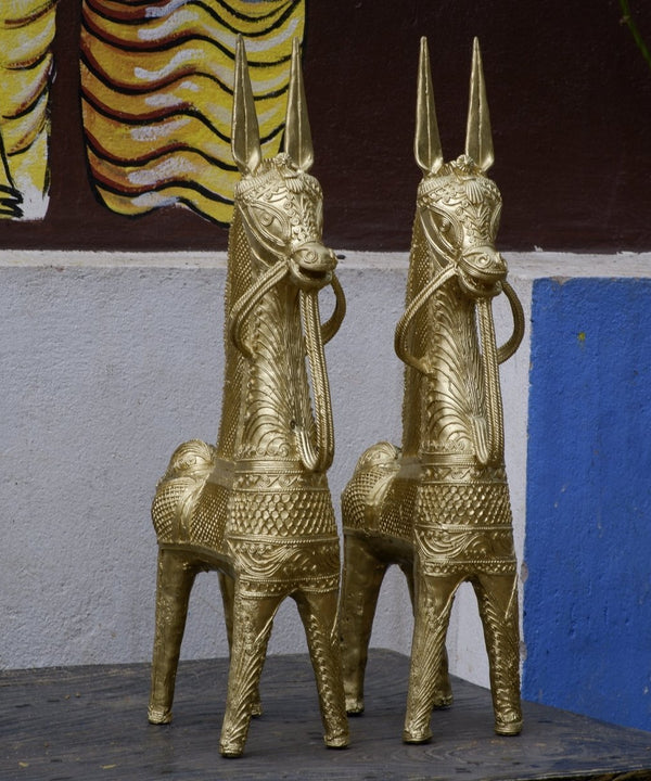 Dhokra Horses: Majestic Pair Tabletop Decor — image 3