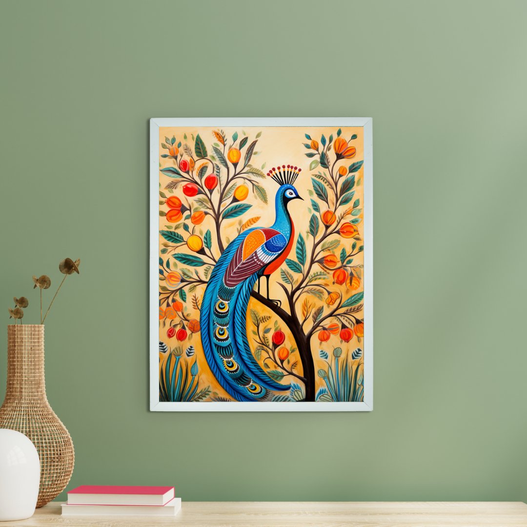 Find Your Paradise: Sowpeace Handcrafted Peacock Canvas – Premium Indian-Inspired Art for Stylish Home Interiors