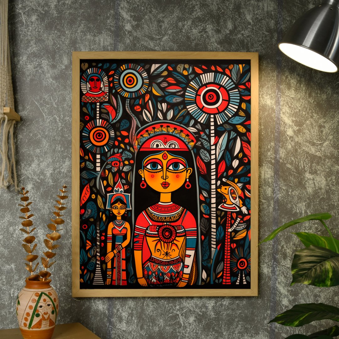 Pout women Abstract: Artisan Canvas Wall Decor Elegance -Wall painting-Chitran by sowpeace-Pout women Abstract: Artisan Canvas Wall Decor Elegance-CH-WRT-MWP-Sowpeace