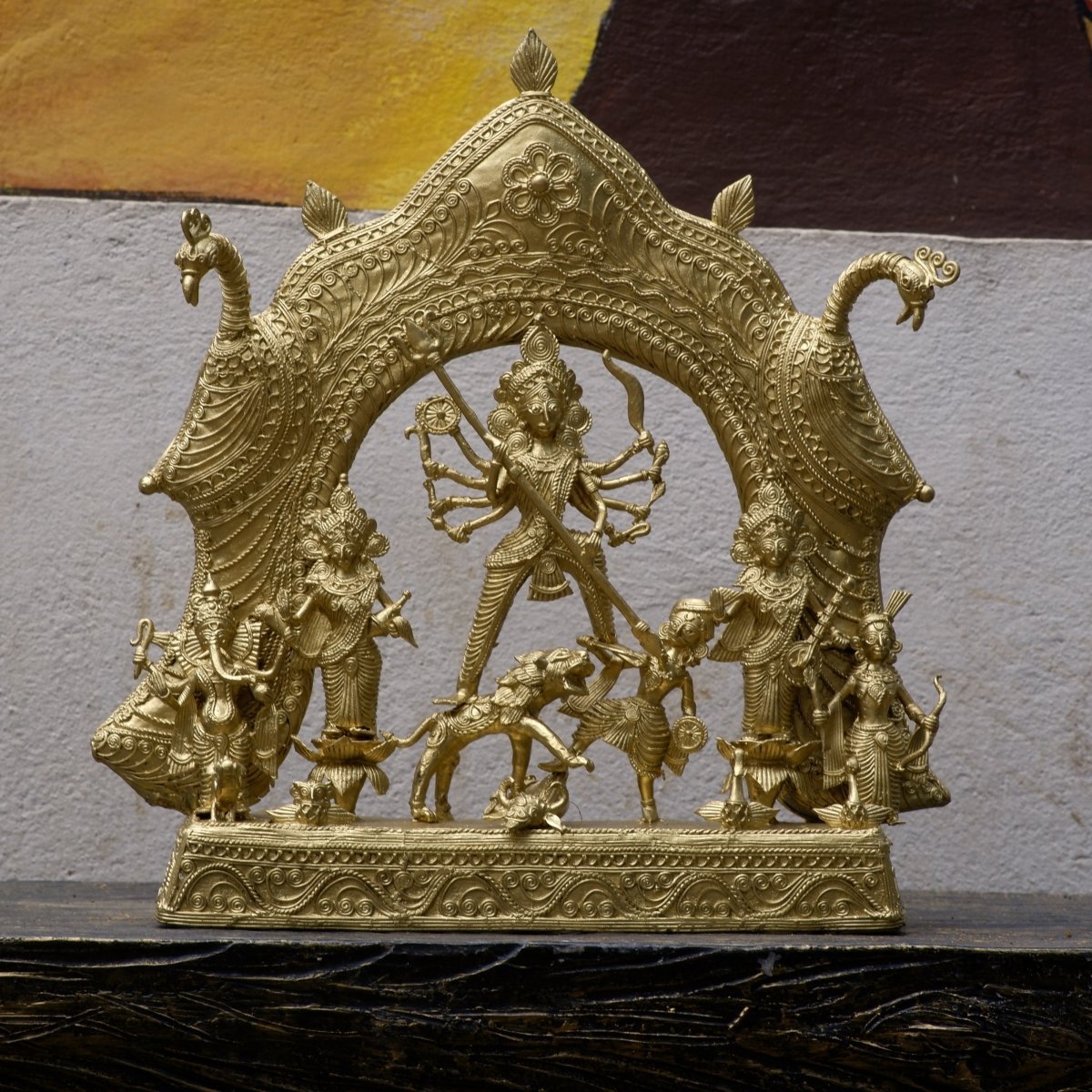 Premium Brass Dhokra Durga Sculpture: Exquisite Art -decor-Sowpeace-Premium Brass Dhokra Durga Sculpture: Exquisite Art -decor-Sowpeace-Premium Brass Dhokra Durga Sculpture: Exquisite Art-Dok-LMTD-TT-LDDR-Sowpeace-Dok-LMTD-TT-LDDR-Sowpeace