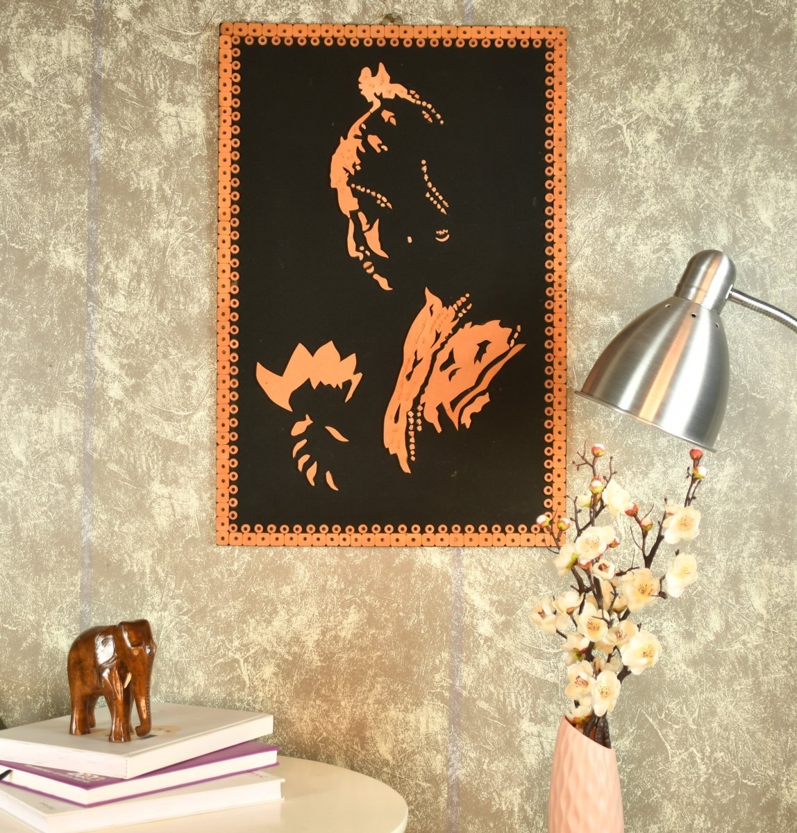 Terracotta Shadowed Lady Wall Art: Artisan Elegance for Home