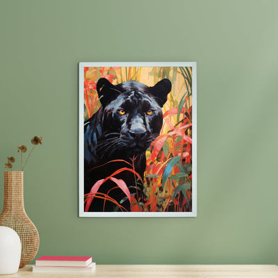 Sowpeace Harmony: Find Your Handcrafted Abstract Black Panther – Premium Indian-Inspired Canvas Art for Stylish and Elegant Interiors