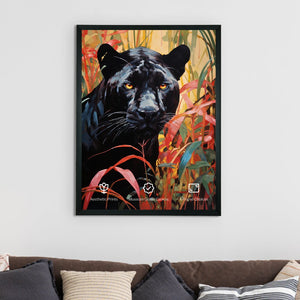 Sowpeace Harmony: Abstract Black Panther -Wall painting-Chitran by sowpeace-Sowpeace Harmony: Abstract Black Panther-CH-WRT-BP2-Sowpeace