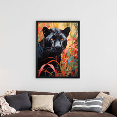 Sowpeace Harmony: Find Your Handcrafted Abstract Black Panther – Premium Indian-Inspired Canvas Art for Stylish and Elegant Interiors