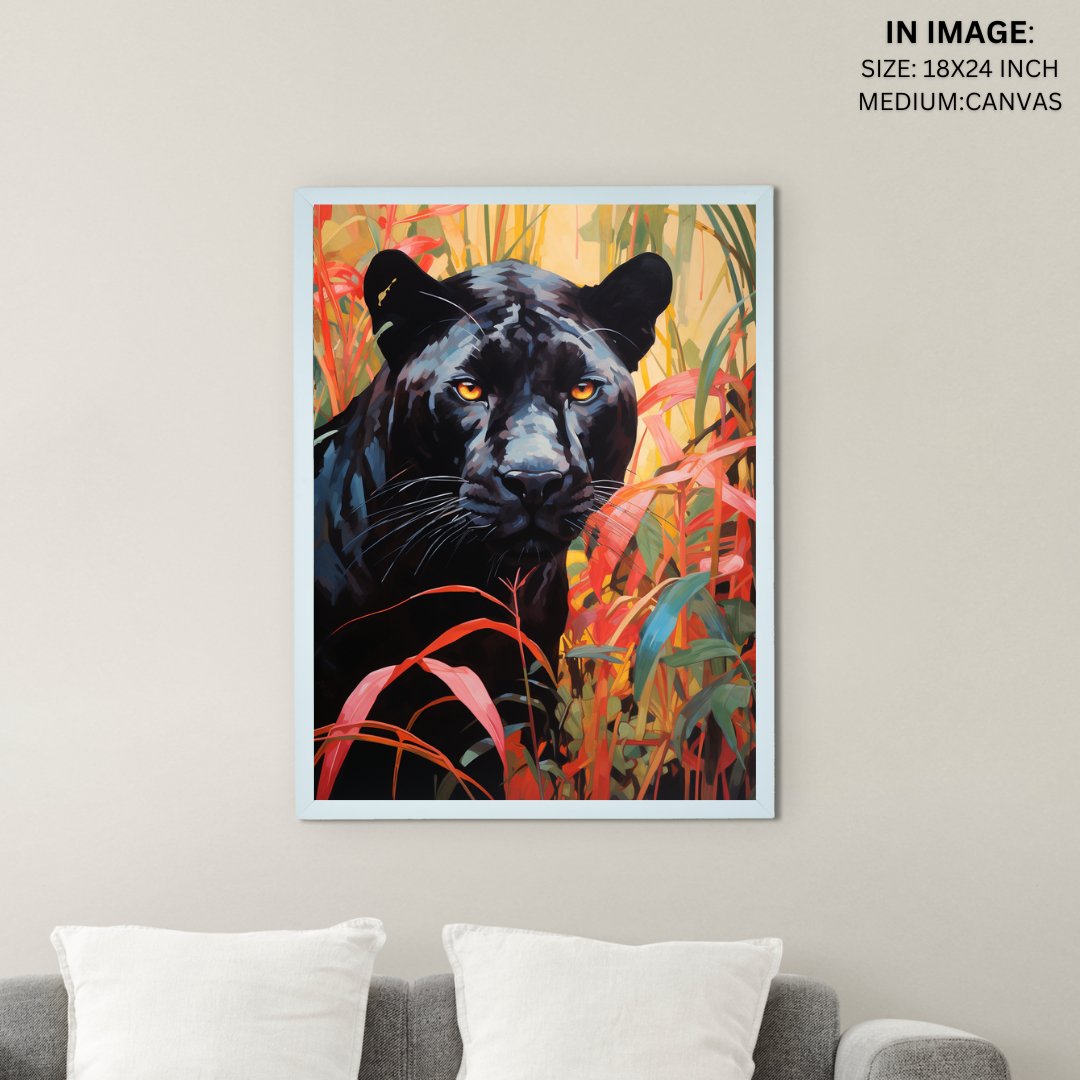 Sowpeace Harmony: Find Your Handcrafted Abstract Black Panther – Premium Indian-Inspired Canvas Art for Stylish and Elegant Interiors