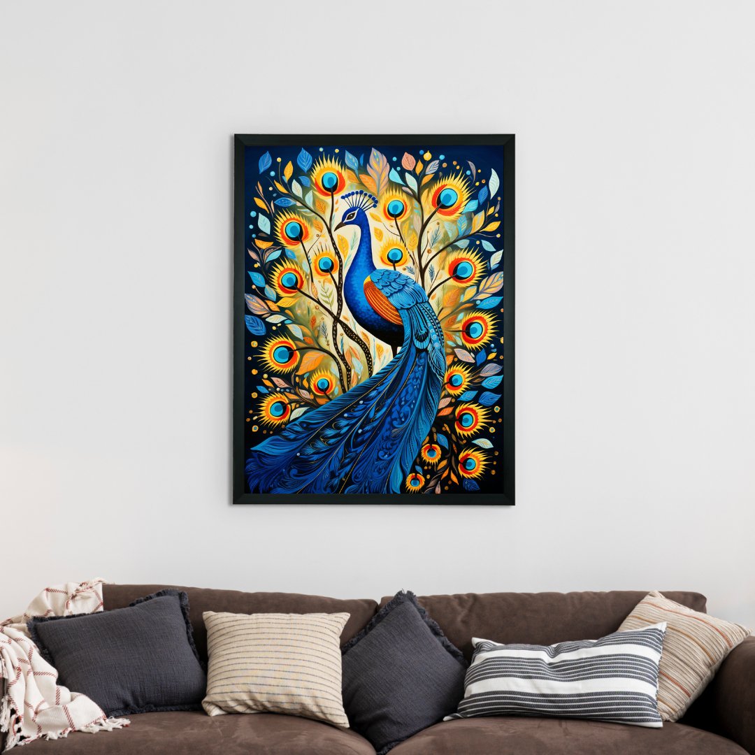 Sowpeace Aura: Embrace Peacock's Harmony – Premium Handcrafted Canvas Art for Modern and Elegant Home Decoration