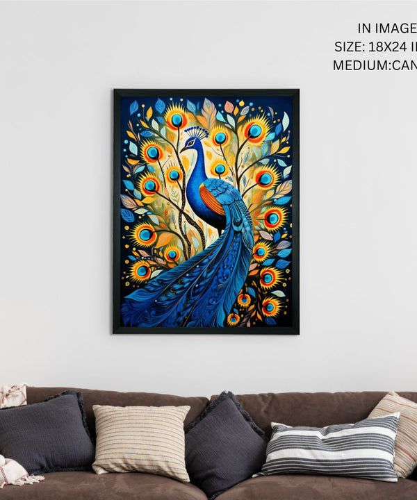 Sowpeace Aura: Embrace Peacock's Harmony – Premium Handcrafted Canvas Art for Modern and Elegant Home Decoration — image 5