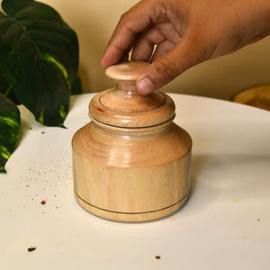 Sowpeace Premium Wooden Storage Jar for Elegant Organization. -Wooden utensil-Sowpeace-Sowpeace Premium Wooden Storage Jar for Elegant Organization.-Wood-WSJR-WDU-TT-Sowpeace