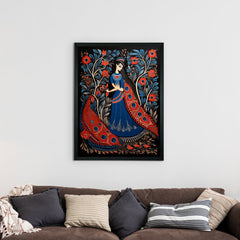 Sowpeace Radiance: Handcrafted Women & the Peacock Spirit – Premium Indian-Inspired Canvas Print for Elegant Decor - Additional View