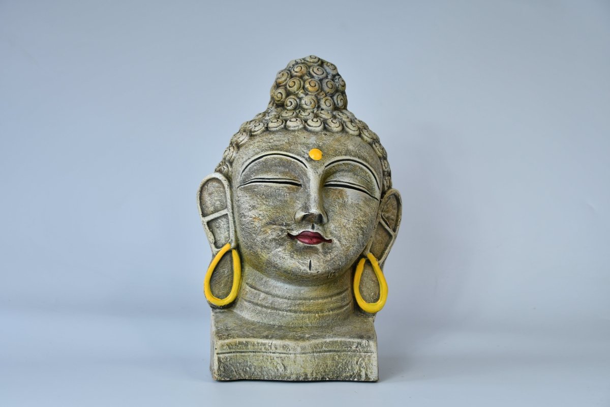 Sowpeace Large Terracotta Buddha Head: Artisan Tabletop Decor