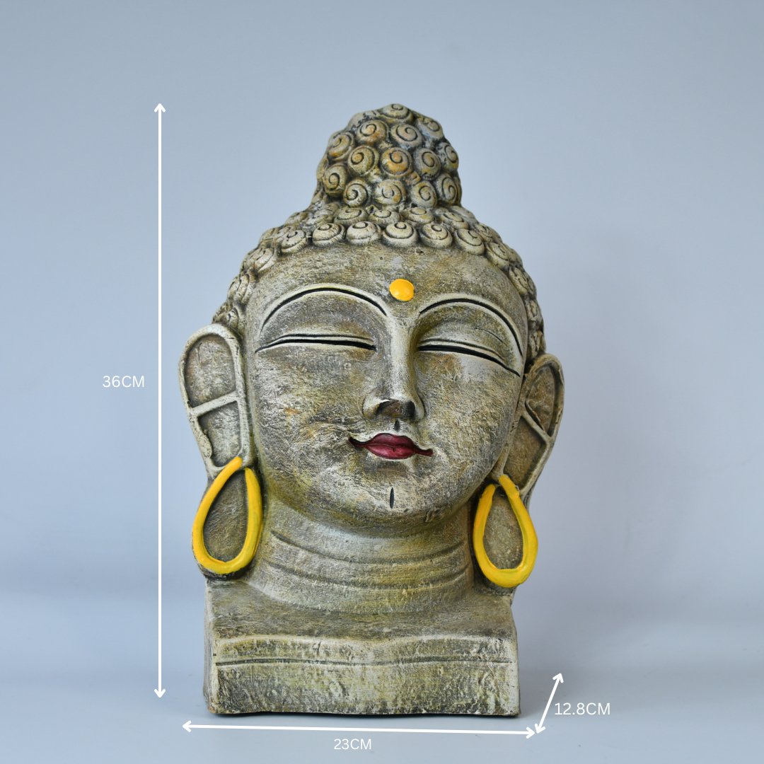 Sowpeace Large Terracotta Buddha Head: Artisan Tabletop Decor