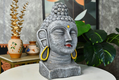 Sowpeace Large Terracotta Buddha Head: Artisan Tabletop Decor