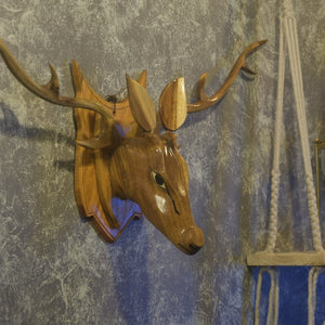 The wise head --Wooden wall hanging- Wall decor- Deer head