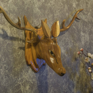 The wise head --Wooden wall hanging- Wall decor- Deer head