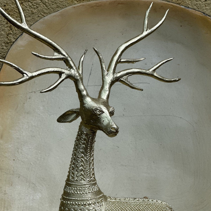 Unique Brass Dhokra Deer Pair Decor – view 3