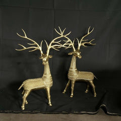 Unique Brass Dhokra Deer Pair Decor - Additional View